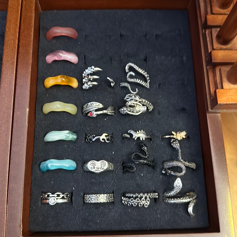 Large collection of adjustable rings